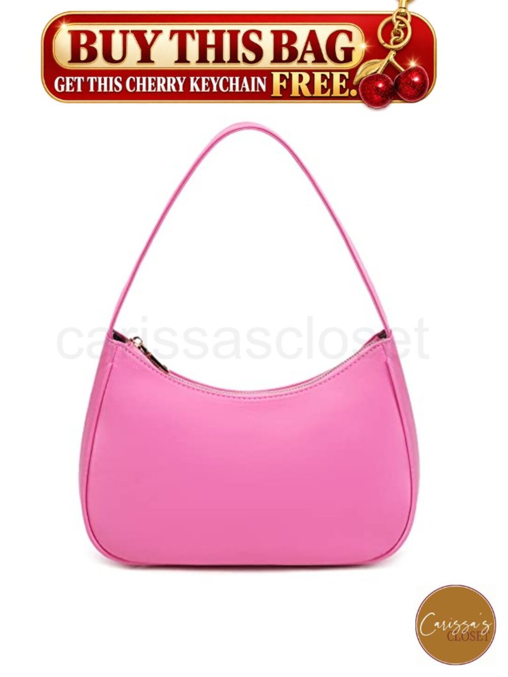 ✨ Cute Hobo Tote Shoulder Bag Mini Clutch Purse with Zipper Closure PU Leather